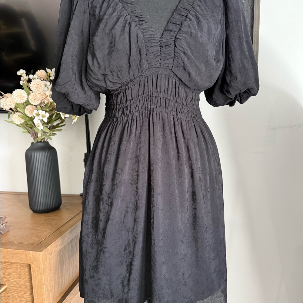 LOFT Black Textured Mini Dress